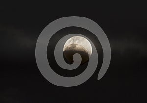 Crescent Moon in eclipse of moon