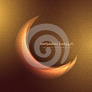 Crescent moon on golden background