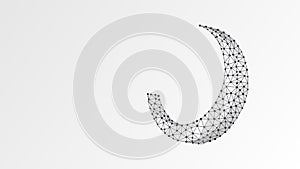 Crescent moon. Moon on dark blue night sky with stars. Night symbol. Muslim, Arabic, Ramadan sign concept. Abstract