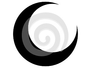 Crescent Moon silhouette vector art
