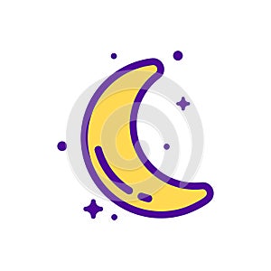 crescent moon. Space science astronomy icon symbol