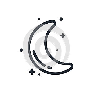 crescent moon. Space science astronomy icon symbol