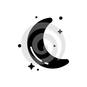 crescent moon. Space science astronomy icon symbol