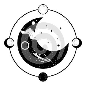 crescent moon surreal astrology