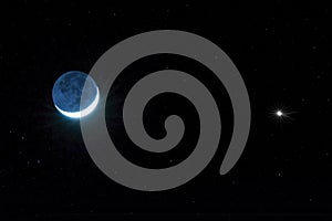 Crescent moon and Venus