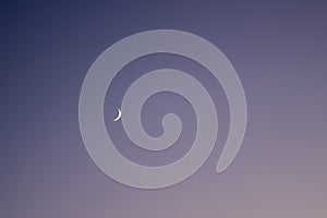 Crescent moon and venus.