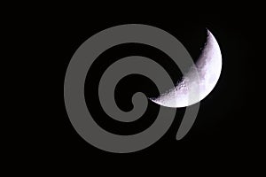 Crescent moon waxing