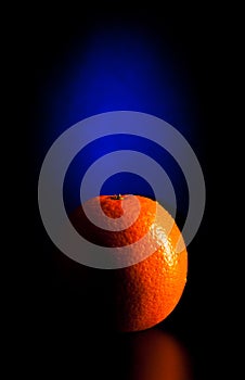 Crescent orange in blue light