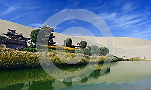 The Crescent Spring in Dunhuang,China