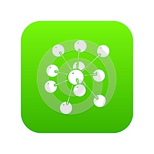 Cresols molecule icon green vector