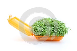 Cress in plastic