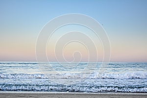 Crest of a wave in the Black Sea at sunset, selective focus. Sea waves background series images