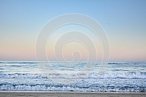 Crest of a wave in the Black Sea at sunset, selective focus. Sea waves background series images