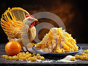 Creste di gallo pasta close up food background