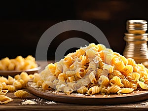 Creste di gallo pasta close up food background