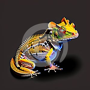 Crested Gecko Animal Style Print Design Logo. Generative AI.