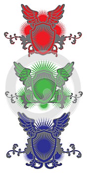 Crests Shields Wings Vector