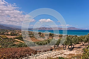 Cretan agricultural fields in autumn