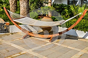 Crete, Greece - hammock at luxury exotic resort