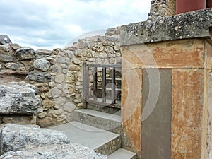 CRETE, GREECE - November, 2017: ancient ruines of famouse Knossos palace at Crete