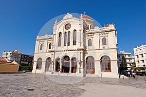 CRETE,HERAKLION-JULY 25: The Agios Minas Cathedral on July 25 in Heraklion on the Crete island, Greece.