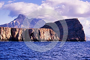 Crete or Kreta, Greece - Breathtaking landscape of Rocky mountain terrain in an island of Balos Lagoon, Gramvousa Peninsula,