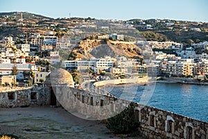 The crete town Rethymno viewed from old castle