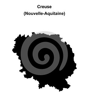 Creuse outline map