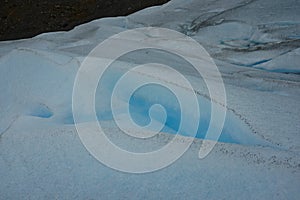 Crevasse filled with water on Perito Moreno Glacier