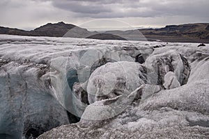 Crevasse in Solheimajokull Glacier, Iceland