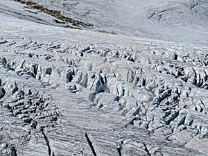 Crevasses in a glacier