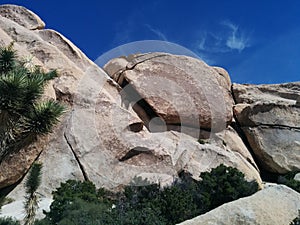 Crevices in mountain at Joshua Tree National Park