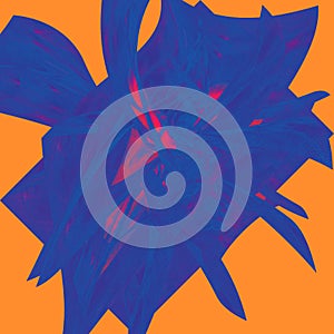 Crew art blue abstract on yellow background