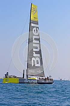 Sailing Boats The Crew Of Brunel Yacht Racing Relaxing Before Their Trip Around The World