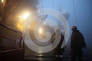 Crew construction oil fog rig industrial