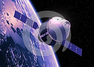 Crew Exploration Vehicle Orbiting Earth