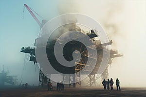 Crew fog rig oil industrial construction