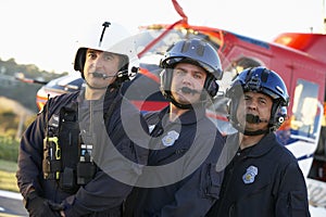 Crew In Front Of Medevac Helicopter photo