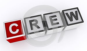 crew word block on white