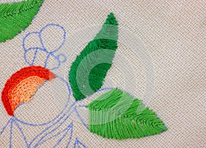 Crewel work on linen