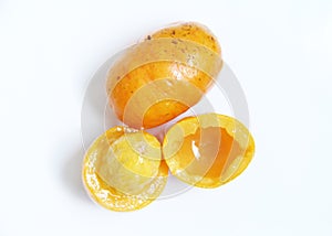 Seriguela fruit isolated white background tropical food Sao Paulo Brazil