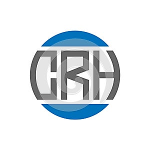 CRH letter logo design on white background. CRH creative initials circle logo concept. photo