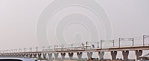 CRH train on bridge
