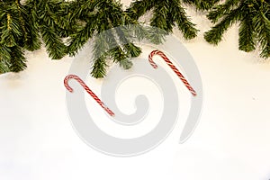 Crhistmas tree decoration and white background