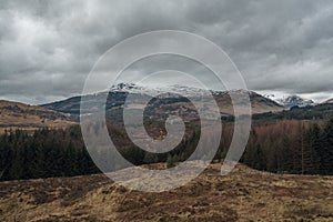 Crianlarich in Scottish Highlands at Winter