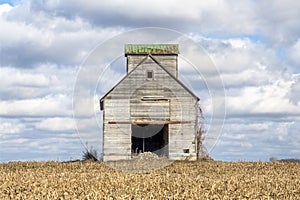 Crib Barn and Cloudy Sky