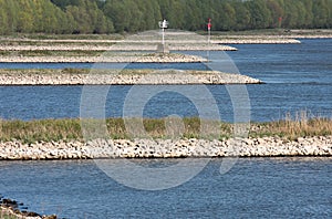 Cribs in the river of Waal in Holland photo