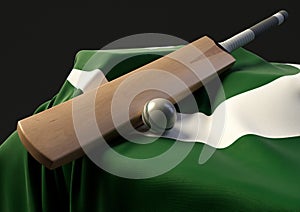 Cricket Ball Bat And Pakistan Flag