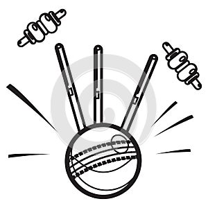 Cricket Ball - Bowled Action - Illustration