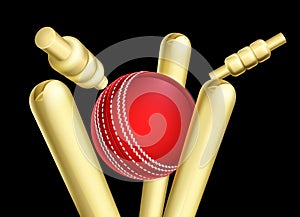 Cricket Ball Breaking Wicket Stumps